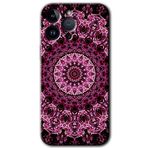 MRCİLETİSİM mrc73229 Mandala Patterns Kaleidoscope Kılıf HD Desen Baskılı Arka Kapak Temperli Cam iPhone 14 Pro Max ile uyumlu
