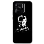 MRCİLETİSİM (mrc77035) Atatürk Silüet İmza Kılıf HD Desen Baskılı Arka Kapak+Temperli Cam Xiaomi Redmi 10C ile uyumlu