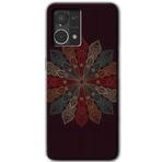 MRCİLETİSİM mrc77080 Mandala Flower Wal Kılıf HD Desen Baskılı Arka Kapak+Temperli Cam Oppo Reno 7 4G ile uyumlu