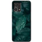 MRCİLETİSİM mrc77139 Yağmurlu Yaprak Kılıf HD Desen Baskılı Arka Kapak+Temperli Cam Oppo Reno 7 4G ile uyumlu
