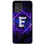 MRCİLETİSİM mrc77471 Dark Neon Yaprak E Harfi Kılıf HD Desen Baskılı Arka Kapak+Temperli Cam Oppo Reno 7 4G ile uyumlu