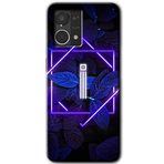 MRCİLETİSİM mrc77476 Dark Neon Yaprak İ Harfi Kılıf HD Desen Baskılı Arka Kapak+Temperli Cam Oppo Reno 7 4G ile uyumlu