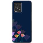 MRCİLETİSİM mrc77539 Çizim Çiçekleri Kılıf HD Desen Baskılı Arka Kapak+Temperli Cam Oppo Reno 7 4G ile uyumlu