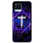 MRCİLETİSİM (mrc7816) Dark Neon Yaprak T Harfi Kılıf Baskılı Kapak Tam Kaplayan Mat Seramik Realme 8 ile uyumlu