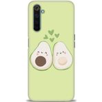 MRCİLETİSİM (mrc783) Tam Ekran Koruyucu Kılıf HD Baskılı Kılıf Avacado Realme 6 Pro ile uyumlu