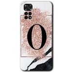 MRCİLETİSİM mrc80075 Mermer Desenli O Harf Kılıf HD Desen Baskılı Arka Kapak+Temperli Cam Xiaomi Redmi Note 11 5G Global ile uyumlu