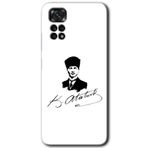 MRCİLETİSİM mrc80197 Kemal Atatürk İmza Kılıf HD Desen Baskılı Arka Kapak+Temperli Cam Xiaomi Redmi Note 11 5G Global ile uyumlu