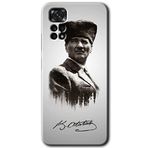 MRCİLETİSİM mrc80754 Mustafa Kemal Atatürk Kılıf HD Desen Baskılı Arka Kapak+Temperli Cam Xiaomi Redmi Note 11 Pro 5G ile uyumlu