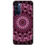 MRCİLETİSİM mrc83679 Mandala Patterns Kaleidoscope Kılıf HD Desen Baskılı Arka Kapak+Temperli Cam Tecno Camon 18P ile uyumlu