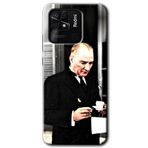 MRCİLETİSİM (mrc84736) Atatürk Türk Kahvesi Kılıf HD Desen Baskılı Arka Kapak Xiaomi Redmi 10C ile uyumlu