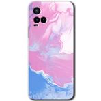 MRCİLETİSİM mrc88638 Liquid Lekeler Art Kılıf HD Desen Baskılı Arka Kapak Temperli Cam Vivo Y21s ile uyumlu