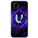 MRCİLETİSİM (mrc8917) Dark Neon Yaprak U Harfi Kılıf Baskılı Kapak Tam Kaplayan Mat Seramik Realme C11 ile uyumlu