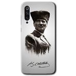 MRCİLETİSİM mrc91204 Mustafa Kemal Atatürk Kılıf HD Desen Baskılı Arka Kapak Temperli Cam Xiaomi Mi 9 ile uyumlu