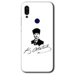 MRCİLETİSİM (mrc99062) Kemal Atatürk İmza Kılıf HD Desen Baskılı Arka Kapak Xiaomi Redmi Note 7 ile uyumlu
