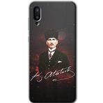 MRCİLETİSİM mrc998 Kemal Atatürk Kılıf Baskılı Kapak 5D Tam Kaplayan Cam Samsung Galaxy A02 ile uyumlu