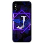 MRCİLETİSİM (mrc9993) Dark Neon Yaprak J Harfi Kılıf Baskılı Kapak Tam Kaplayan Mat Seramik Xiaomi Redmi 9A ile uyumlu