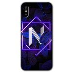 MRCİLETİSİM (mrc9997) Dark Neon Yaprak N Harfi Kılıf Baskılı Kapak Tam Kaplayan Mat Seramik Xiaomi Redmi 9A ile uyumlu