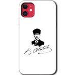 MRCİLETİSİM mrc99997 Kemal Atatürk İmza Kılıf Baskılı Kapak Tam Ekran Koruyucu iPhone 11 ile uyumlu
