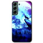 MRCİLETİSİMmrc-10510 Mega Kurt Kılıf HD Desen Baskılı Arka Kapak + Temperli Cam Samsung Galaxy S22 Plus ile uyumlu