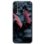 MRCİLETİSİMmrc-121569 Dark Butterfly Kılıf Kapak Hayalet Ekran Yandan Gözükmez Realme 5i ile uyumlu