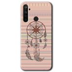 MRCİLETİSİMmrc-121711 Mandala Retro Kılıf Kapak Hayalet Ekran Yandan Gözükmez Realme 5i ile uyumlu