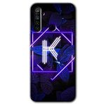 MRCİLETİSİMmrc-122030 Dark Neon Yaprak K Harfi Kılıf Kapak Hayalet Ekran Yandan Gözükmez Realme 5i ile uyumlu