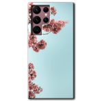 MRCİLETİSİMmrc-12648 Japon Çiçeği Kılıf HD Desen Baskılı Arka Kapak Samsung Galaxy S22 Ultra ile uyumlu