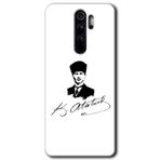 MRCİLETİSİMmrc-127498 Kemal Atatürk İmza Kılıf Kapak Hayalet Ekran Yandan Gözükmez Xiaomi Redmi Note 8 Pro ile uyumlu
