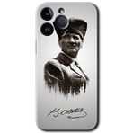 MRCİLETİSİMmrc-135755 Mustafa Kemal Atatürk Kılıf HD Desen Baskılı Arka Kapak iPhone 14 Pro Max ile uyumlu