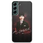 MRCİLETİSİMmrc-13648 Kemal Atatürk Kılıf HD Desen Baskılı Arka Kapak Samsung Galaxy S22 ile uyumlu