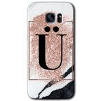 MRCİLETİSİMmrc-14084 Pembe Mermer Desenli Ü Harf Kılıf HD Desen Baskılı Arka Kapak + Temperli Cam Samsung Galaxy S7 Edge Kılıf HD Desen Baskı Arka Kapak + Temperli Cam ile uyumlu