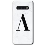 MRCİLETİSİMmrc-1439 Beyaz Mermer Desenli A Harfi Kılıf HD Desen Baskılı Arka Kapak Samsung Galaxy S10 ile uyumlu