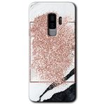 MRCİLETİSİMmrc-15135 Simli Mermer Kılıf HD Desen Baskılı Arka Kapak + Temperli Cam Samsung Galaxy S9 Plus ile uyumlu