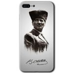 MRCİLETİSİMmrc-154455 Mustafa Kemal Atatürk Kılıf HD Desen Baskılı Arka Kapak iPhone 8 Plus ile uyumlu