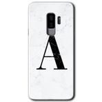 MRCİLETİSİMmrc-15739 Beyaz Mermer Desenli A Harfi Kılıf HD Desen Baskılı Arka Kapak Samsung Galaxy S9 Plus ile uyumlu