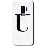 MRCİLETİSİMmrc-15763 Beyaz Mermer Desenli U Harfi Kılıf HD Desen Baskılı Arka Kapak Samsung Galaxy S9 Plus ile uyumlu