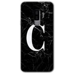 MRCİLETİSİMmrc-15782 Siyah Mermer Desenli C Harfi Kılıf HD Desen Baskılı Arka Kapak Samsung Galaxy S9 Plus ile uyumlu