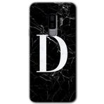 MRCİLETİSİMmrc-15784 Siyah Mermer Desenli D Harfi Kılıf HD Desen Baskılı Arka Kapak Samsung Galaxy S9 Plus ile uyumlu