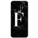 MRCİLETİSİMmrc-15787 Siyah Mermer Desenli F Harfi Kılıf HD Desen Baskılı Arka Kapak Samsung Galaxy S9 Plus ile uyumlu