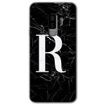 MRCİLETİSİMmrc-15801 Siyah Mermer Desenli R Harfi Kılıf HD Desen Baskılı Arka Kapak Samsung Galaxy S9 Plus ile uyumlu