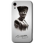 MRCİLETİSİMmrc-159405 Mustafa Kemal Atatürk Kılıf HD Desen Baskılı Arka Kapak + Temperli Cam iPhone XR ile uyumlu