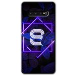 MRCİLETİSİMmrc-1599 Dark Neon Yaprak S Harfi Kılıf HD Desen Baskılı Arka Kapak Samsung Galaxy S10 ile uyumlu