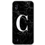 MRCİLETİSİMmrc-164283 Siyah Mermer Desenli C Harfi Kılıf Kapak Hayalet Ekran Yandan Gözükmez Samsung Galaxy A10 ile uyumlu