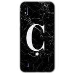 MRCİLETİSİMmrc-164284 Siyah Mermer Desenli Ç Harfi Kılıf Kapak Hayalet Ekran Yandan Gözükmez Samsung Galaxy A10 ile uyumlu