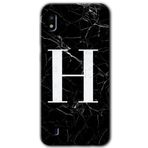 MRCİLETİSİMmrc-164290 Siyah Mermer Desenli H Harfi Kılıf Kapak Hayalet Ekran Yandan Gözükmez Samsung Galaxy A10 ile uyumlu