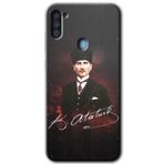 MRCİLETİSİMmrc-165449 Kemal Atatürk Kılıf Kapak Hayalet Ekran Yandan Gözükmez Samsung Galaxy A11 ile uyumlu