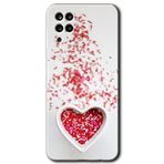 MRCİLETİSİMmrc-166092 Kalpli Şekerleme Kılıf Kapak Hayalet Ekran Yandan Gözükmez Samsung Galaxy A12 ile uyumlu
