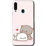 MRCİLETİSİMmrc-166760 Kedi Aşkı Kılıf Kapak Hayalet Ekran Yandan Gözükmez Samsung Galaxy A20s ile uyumlu