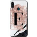 MRCİLETİSİMmrc-166964 Pembe Mermer Desenli E Harfi Kılıf Kapak Hayalet Ekran Yandan Gözükmez Samsung Galaxy A20s ile uyumlu