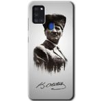 MRCİLETİSİMmrc-167655 Mustafa Kemal Atatürk Kılıf Kapak Hayalet Ekran Yandan Gözükmez Samsung Galaxy A21s ile uyumlu